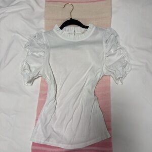 Vine & Love White Puff Sleeve Blouse